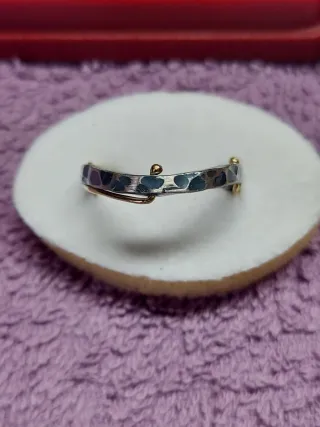 Anillo Plata925m y Oro750m Ajustable