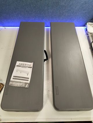 Set de 2 Bancos Plegables 183×28×43 cm Antracita