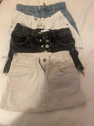 Conjunto 4 faldas tejana niña Zara 7-8 años
