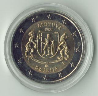 Lotto di 7 monete da 2 euro lituane non circolanti