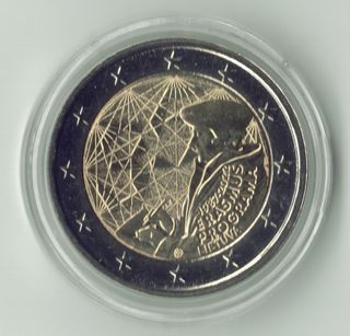 Lotto di 7 monete da 2 euro lituane non circolanti