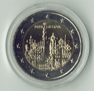 Lotto di 7 monete da 2 euro lituane non circolanti