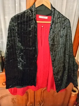 Violeta by Mango XL Rojo Y Folar rado y abalorios