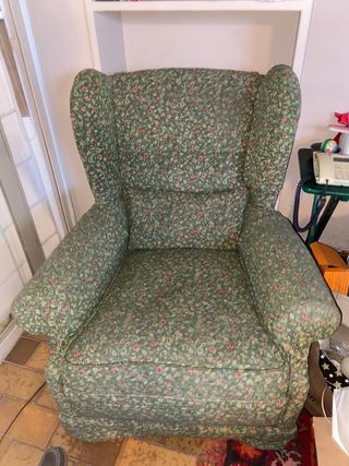 Butacas orejeras verde floral