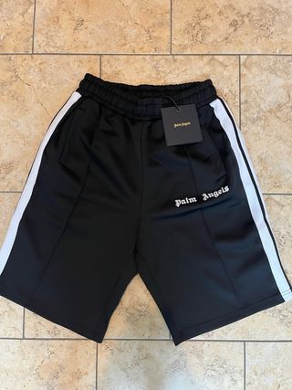Shorts Palm Angels neri con banda laterale