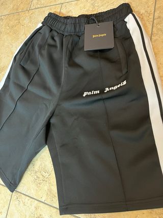 Shorts Palm Angels neri con banda laterale