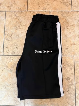 Shorts Palm Angels neri con banda laterale