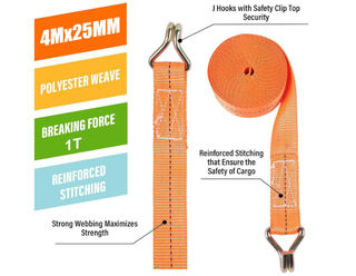 4 Cinghie Cricchetto 1000kg + Cinghia