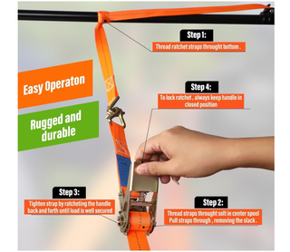 4 Cinghie Cricchetto 1000kg + Cinghia