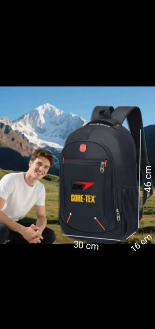 Mochila Gore-Tex Negra Senderismo Montaña. Nueva