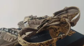 Sandalias Pedro Miralles Piel Serpiente Tacon