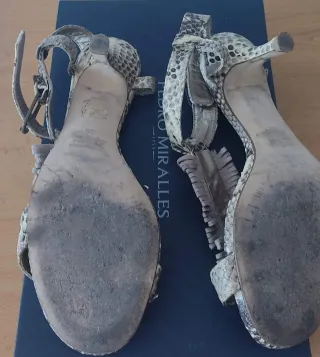 Sandalias Pedro Miralles Piel Serpiente Tacon