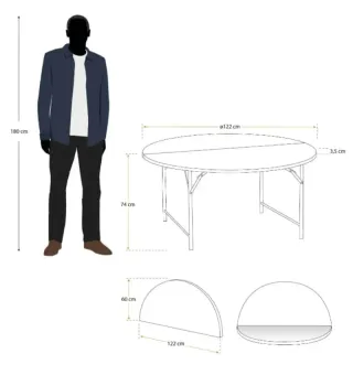 Gardiun Mesa picnic plegable resina 122x74cm