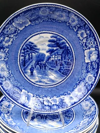 Set platos para pan loza inglesa