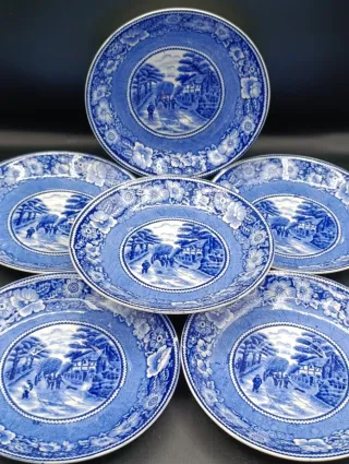 Set platos para pan loza inglesa