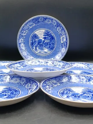 Set platos para pan loza inglesa