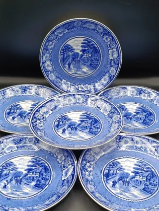 Set platos para pan loza inglesa