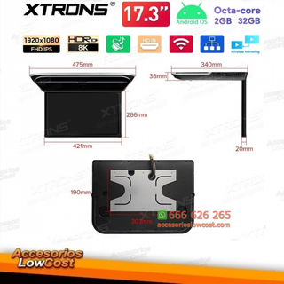 Pantalla Reproductor multimedia para techo de coc