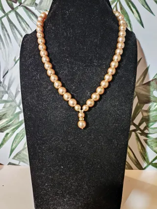 Collar Vintage Perlas Cultivadas Dorado