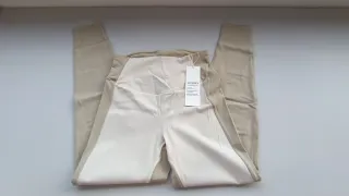 Leggings OYSHO con etiquetas, bicolor beige, M