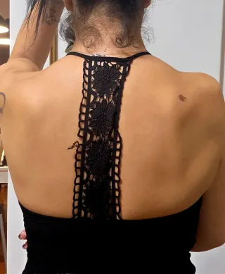 Vestito donna con frange nero