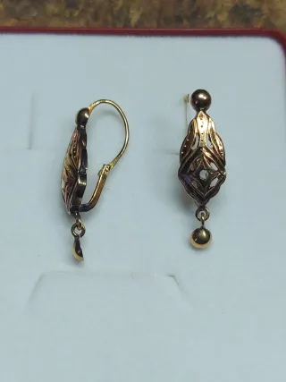 Pendientes oro 750mm antiguos vintage