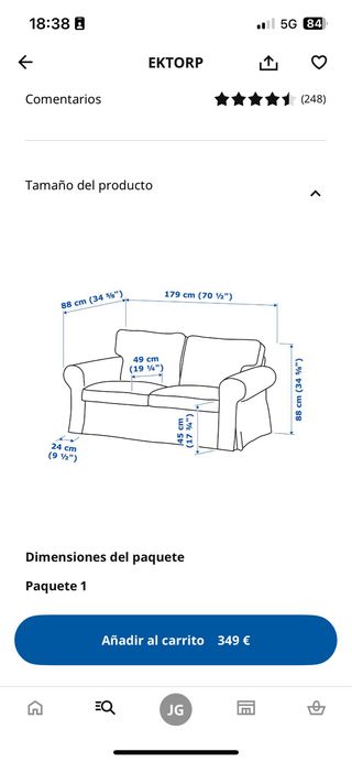 Sofá Ektorp Ikea beige claro