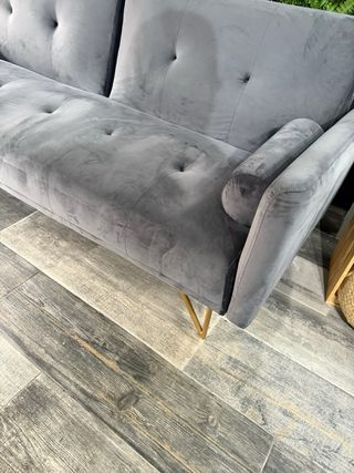 Sofá Cama Click Terciopelo Gris