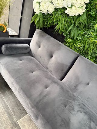 Sofá Cama Click Terciopelo Gris