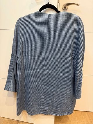 Blazer Massimo Dutti espiga azul y blanco