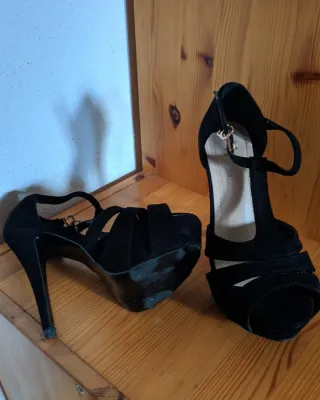 Sandalias tacón negras talla 36
