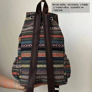 Mochila étnica estampada viaje, uso diario. Nueva