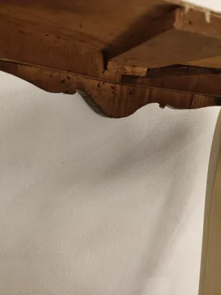 Consola Antigua Vintage Madera Beige y Dorado