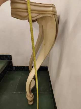 Consola Antigua Vintage Madera Beige y Dorado