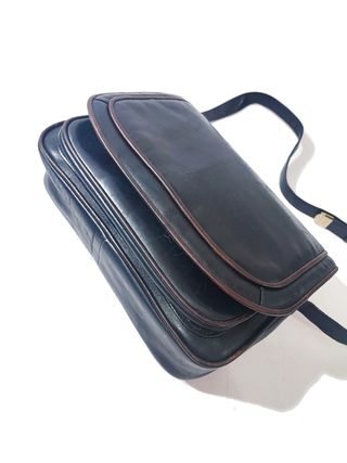 Ribé/ Vintage Bolso bandolera cuero genuino negro