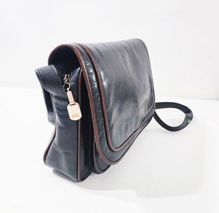 Ribé/ Vintage Bolso bandolera cuero genuino negro