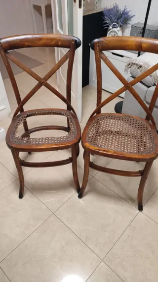 Sillas Thonet Madera y Rattan para Restaurar