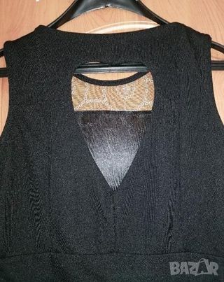 Vestido fiesta negro con apliques dorados T38