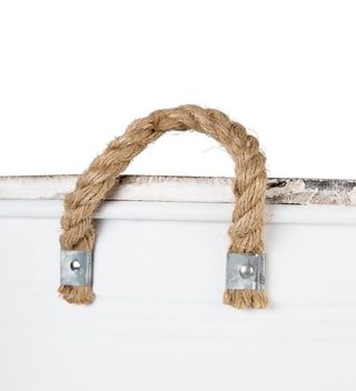 Set de 3 cajas de metal blanco, azul y gris