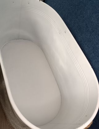 Set de 3 cajas de metal blanco, azul y gris