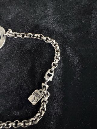 Collar Ciclón metal plateado círculos