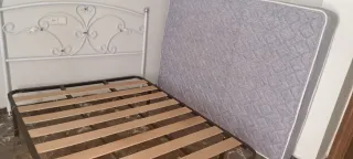 Somier + Colchón 135cm + Cabecero Blanco