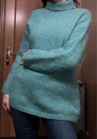 Jersey Zara Alpaca Talla S Verde