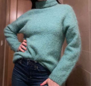 Jersey Zara Alpaca Talla S Verde