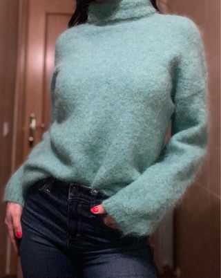 Jersey Zara Alpaca Talla S Verde