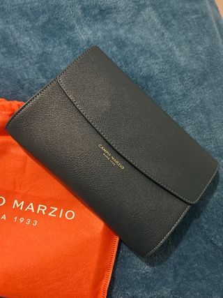 Bolso Clutch Piel Azul Petróleo Campo Marzio