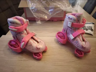 Patines infantiles rosas con luces