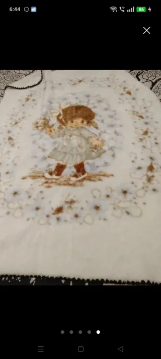 Manta de cuna para niña con flores