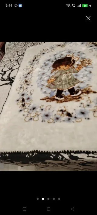 Manta de cuna para niña con flores