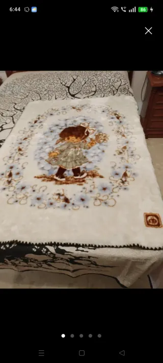 Manta de cuna para niña con flores